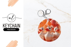Rubber Ducks With Balloons Round Keychain Png Product Image 1