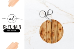 Wooden Texture Round Keychain Png Design Product Image 1
