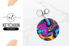 Colorful Abstract Round Keychain Png Design Product Image 1
