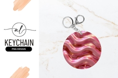Pink Wavy Round Keychain Png Design Product Image 1