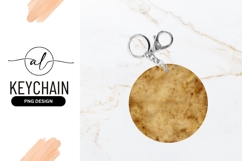 Round Keychain Png Mockup On White Marble Product Image 1