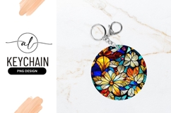 Floral Round Keychain Png Decorative Accessory Product Image 1