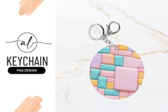 Colorful Round Keychain Png Mockup Template Design Product Image 1