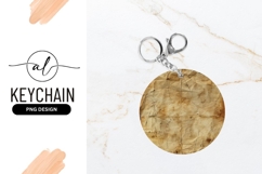 Round Keychain Png Template Aged Paper Design Product Image 1