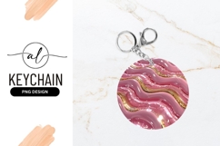 Round Keychain Png Design With Pink Waves Product Image 1