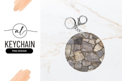 Round Keychain Png Design Stone Wall Texture Product Image 1