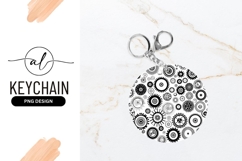 Round Keychain Png With Gear Design Display Product Image 1