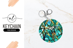 Stained Glass Style Round Keychain Png Image Product Image 1