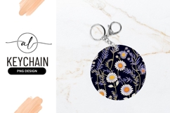 Floral Round Keychain Png Mockup Flat Lay Product Image 1