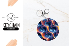 Abstract Round Keychain Design On Marble Surface Product Image 1