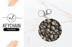 Gray Rocks and Green Moss Texture in a Circular Frame Product Image 1