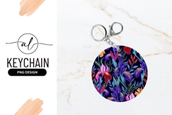 Colorful Iris Flowers Illustration in a Round Shape Product Image 1