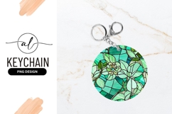 Stained Glass Floral Design in a Round Shape Product Image 1