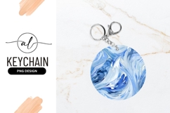 Abstract Blue and White Swirls with Gold Veins in a Round Product Image 1