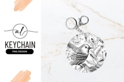 Black and white bird illustration with floral elements Product Image 1