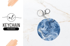 Blue and Gold Swirls in a Round Shape Abstract Design Product Image 1