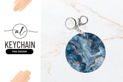 Round Blue and Gold Abstract Fluid Art with Swirls and Veins Product Image 1