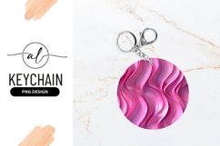 Pink Abstract Round Keychain Design Template Product Image 1
