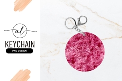 Pink Fluffy Texture Round Keychain Png Product Image 1
