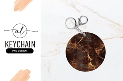 Dark Brown Marble Stone Round Keychain Png Product Image 1