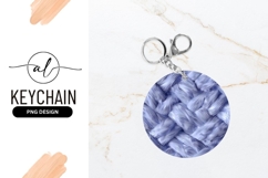 Periwinkle Braided Weave Texture Round Keychain Png Product Image 1