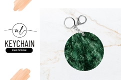 Emerald Green Abstract Swirl Round Keychain Png Product Image 1