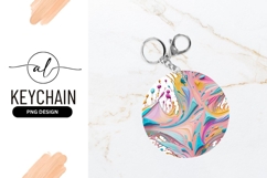 Abstract Paint Splash Design For Round Keychain Png Product Image 1