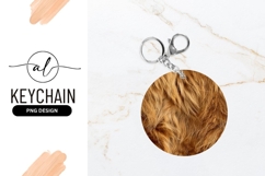 Golden Fur Texture Round Keychain Png Product Image 1