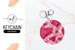 Pink Fur Hearts Seamless Round Keychain Png Product Image 1