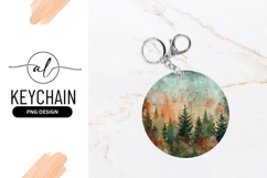 Grunge Forest Circle Round Keychain Png Product Image 1
