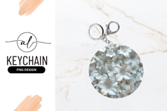 White Flower Arrangement Round Keychain Png Product Image 1