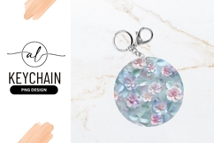 Floral Pattern Round Keychain Png Design Product Image 1