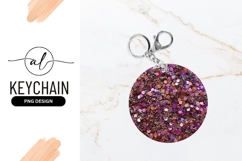Purple And Brown Glitter Round Keychain Png Product Image 1