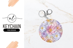 Pastel Floral Arrangement Round Keychain Png Image Product Image 1
