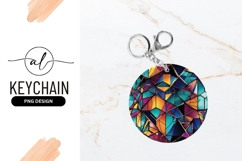 Colorful Abstract Round Keychain Png Design Product Image 1