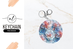 Pastel Flowers Background Round Keychain Png Product Image 1