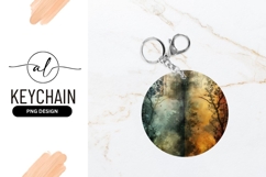 Two Sides Forest Round Keychain Png Product Image 1