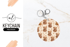 Cute Teddy Bear And Heart Pattern Round Product Image 1