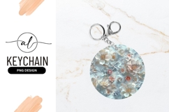 Elegant Floral Arrangement Round Keychain Png Product Image 1
