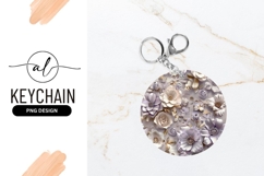 Elegant Flower Arrangement For Round Keychain Png Product Image 1