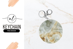 Elegant Round Keychain Design With Agate Stone Product Image 1