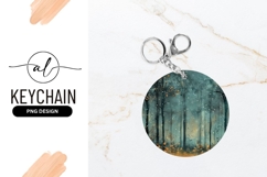 Winter Forest Round Keychain Png Illustration Product Image 1