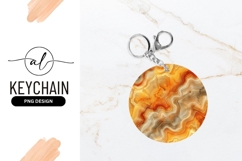 Abstract Orange Agate Round Keychain Png Product Image 1