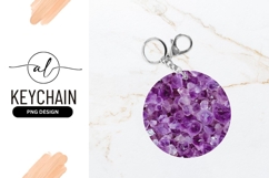 Amethyst Crystals Round Keychain Png Background Product Image 1