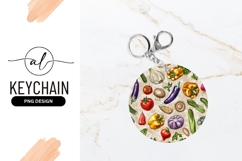 Vegetables Illustration Round Keychain Png Design Product Image 1