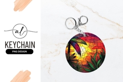 Tropical Stained Glass Palm Tree Round Png Product Image 1