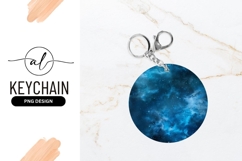 Blue Nebula Space Round Keychain Png Product Image 1