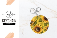 Sunflowers Pattern Round Keychain Png Product Image 1