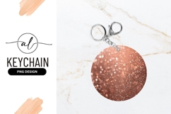 Rose Gold Glitter Bokeh Round Keychain Png Product Image 1