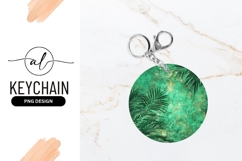 Tropical Palm Leaves Green Gold Round Background Product Image 1